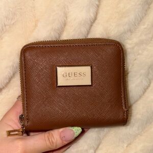 Guess Brown Wallet with Gold Logo